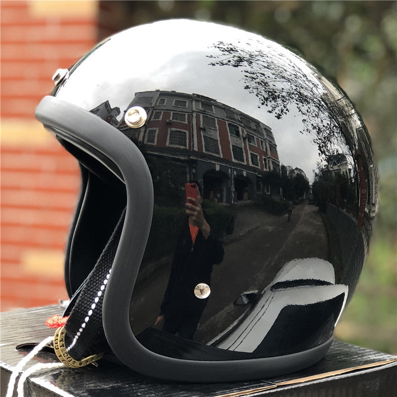 Casco de motocicleta clásico de media carcasa
