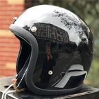 Casco de motocicleta clásico de media carcasa