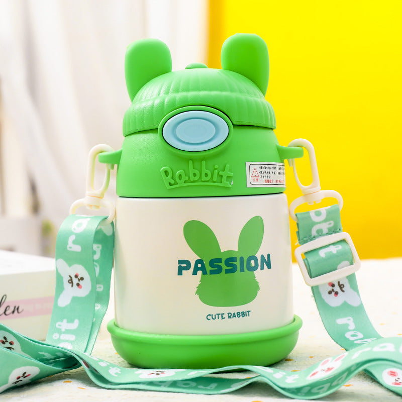 Botella de agua isotérmica para mujer con bonito diseño de conejito