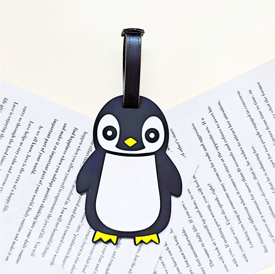 Etiqueta de equipaje de viaje unisex con diseño de pingüino adorable