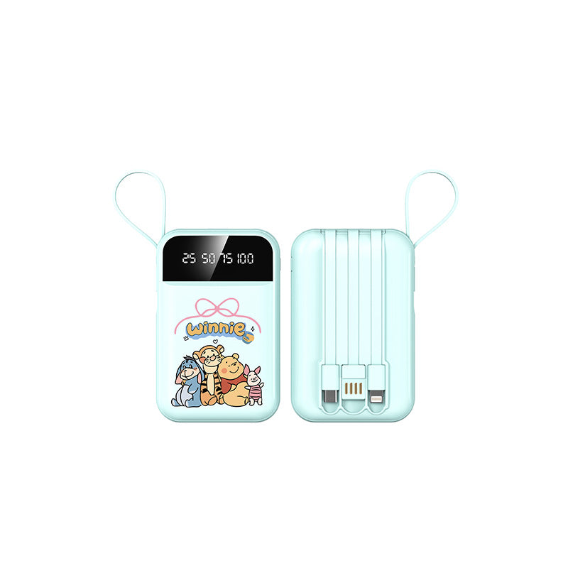 Tragbare Powerbank con luz LED y cable integrado de