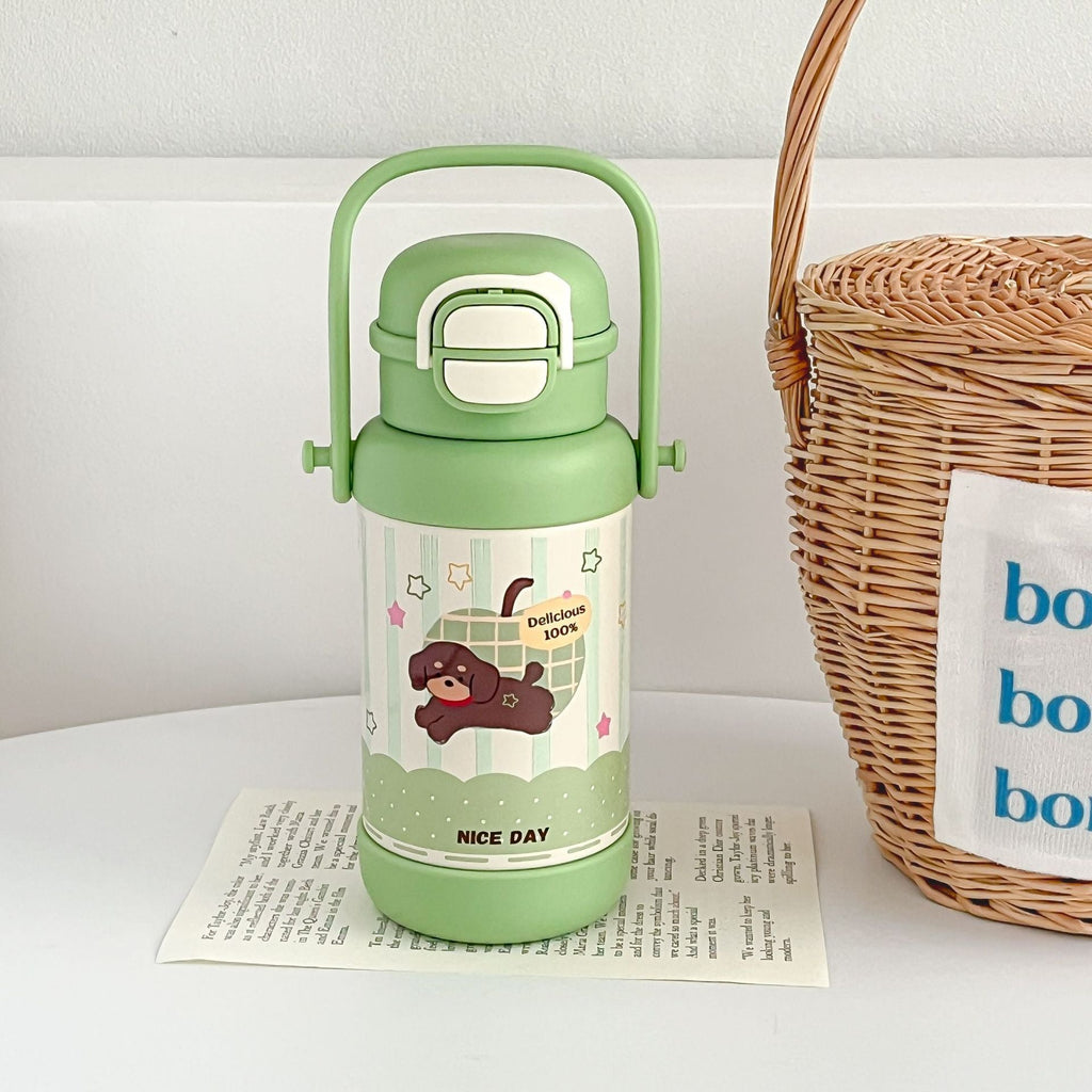 Botella de agua aislada de acero inoxidable con bonito diseño