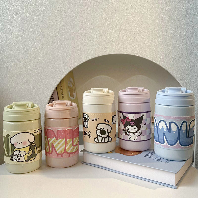 Botella de agua isotérmica para mujer con bonito diseño de animales