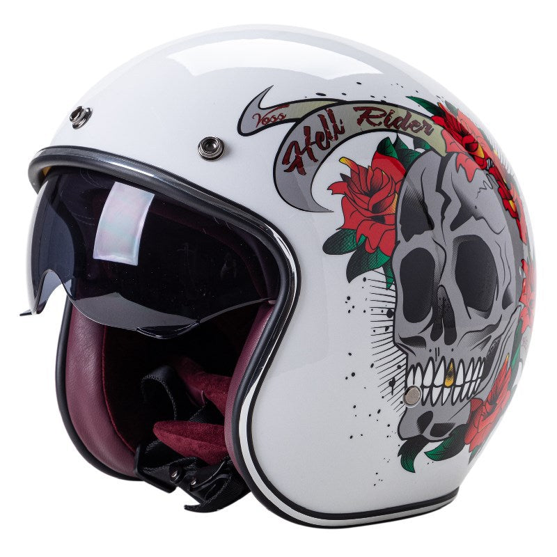 Casco de motocicleta estilo jet clásico
