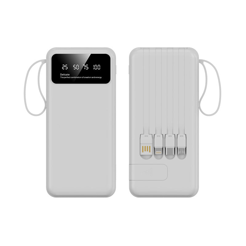 Batería externa multifuncional con cables de carga integrados
