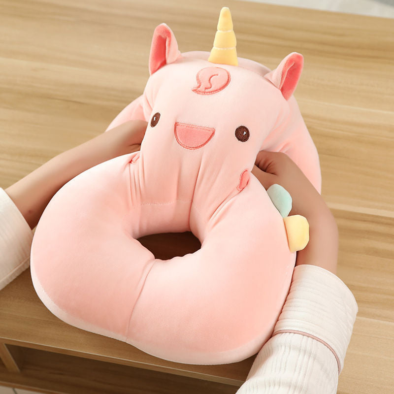 Almohada ergonómica de soporte para el cuello con orejas de animales