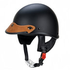 Casco de motocicleta retro abierto con visera
