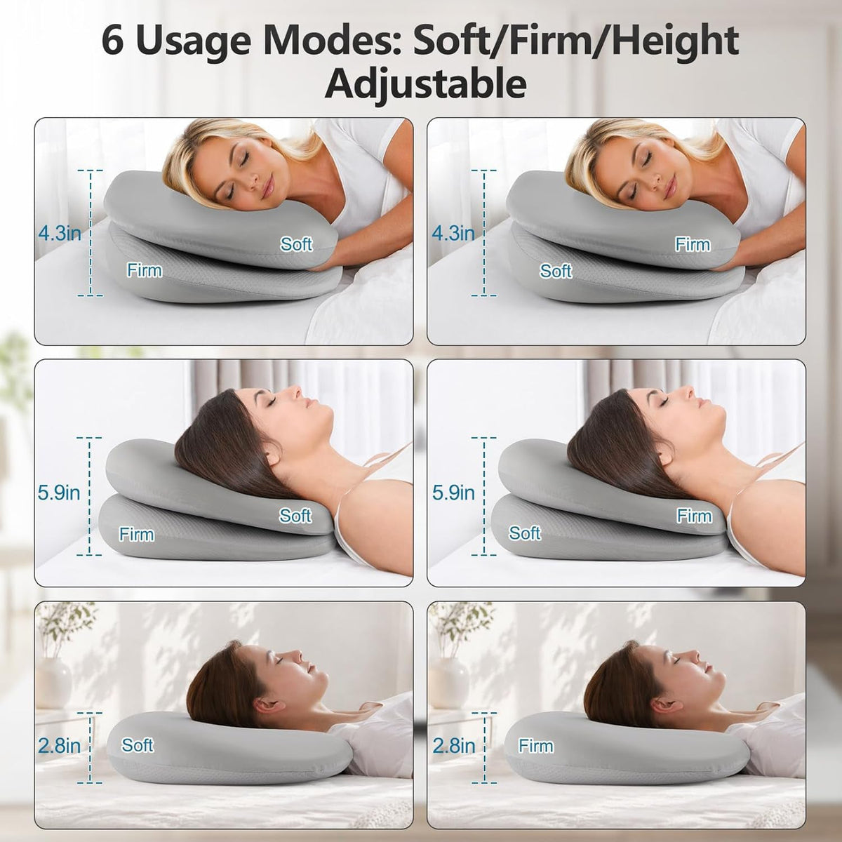Almohada cervical ergonómica y ajustable