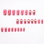 Diseño festivo de uñas de Papá Noel en 3D