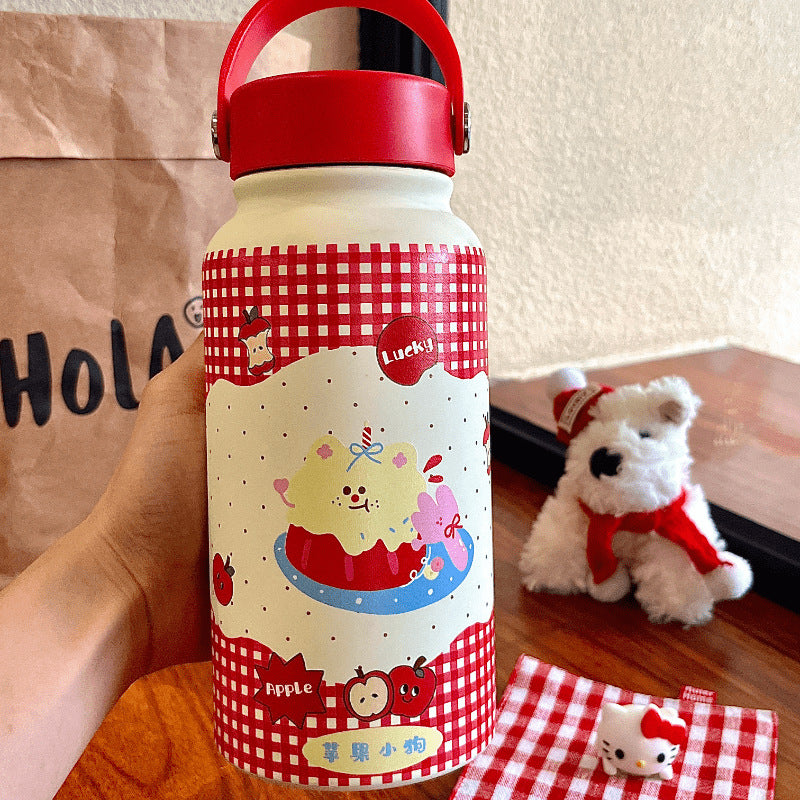 Botella de agua isotérmica para mujer con bonito diseño de animales