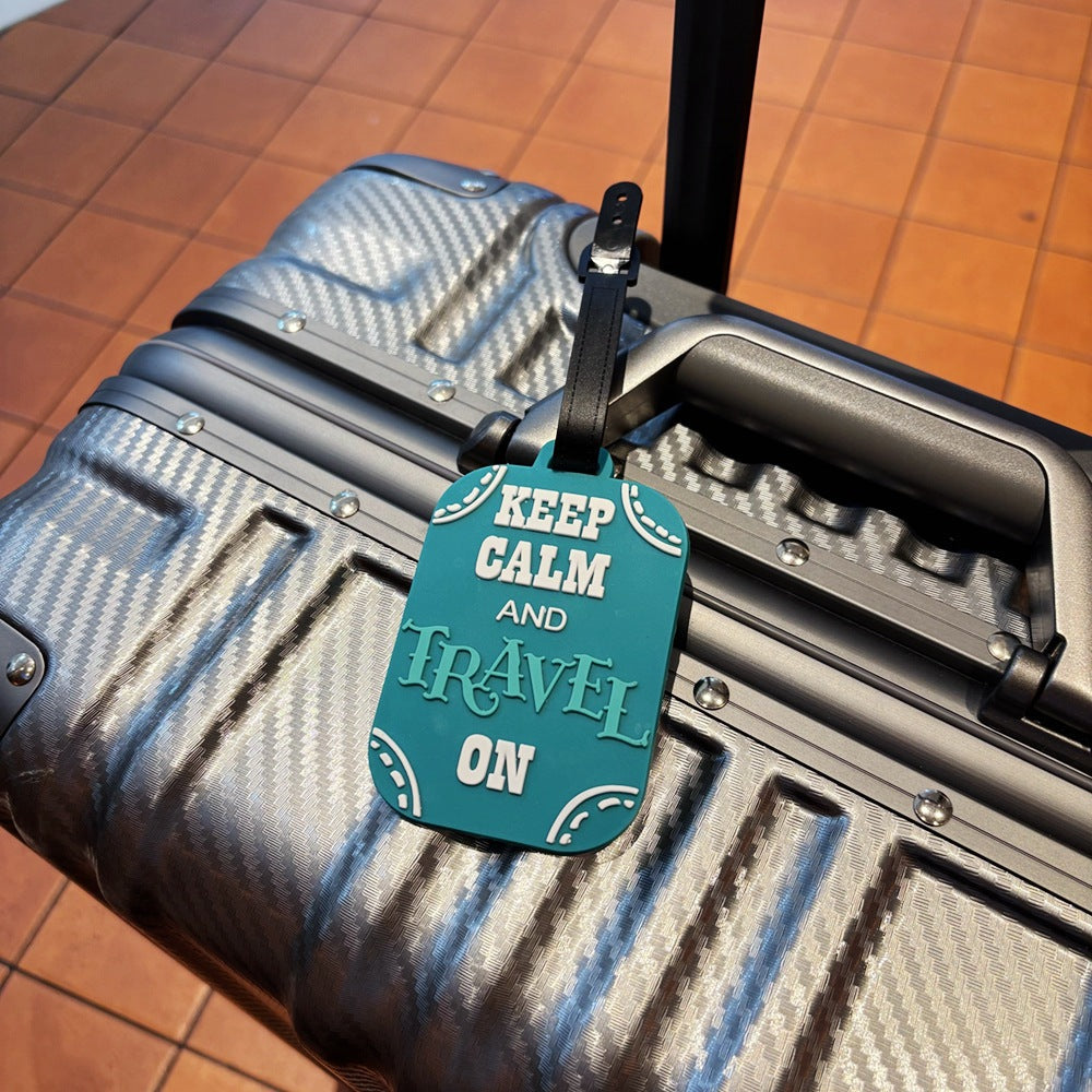 Etiqueta de equipaje de viaje inspiradora