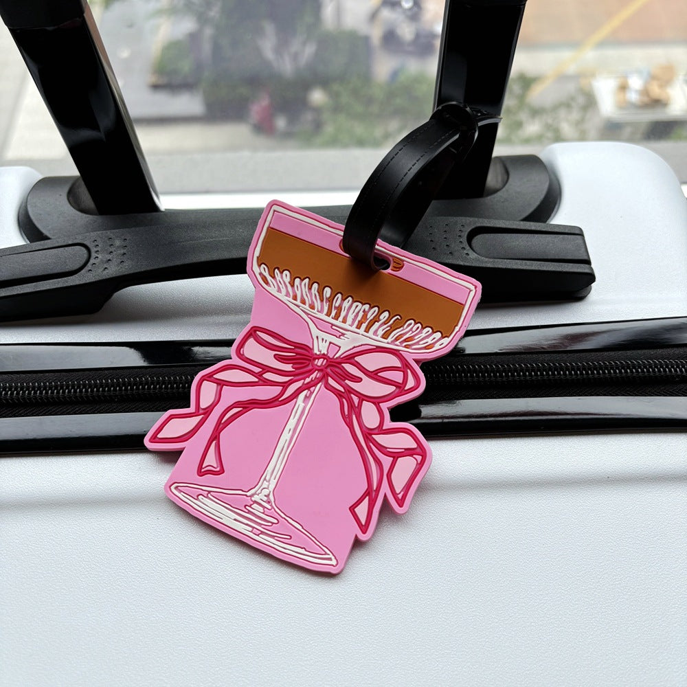 Etiqueta de equipaje de viaje con forma de concha de sirena