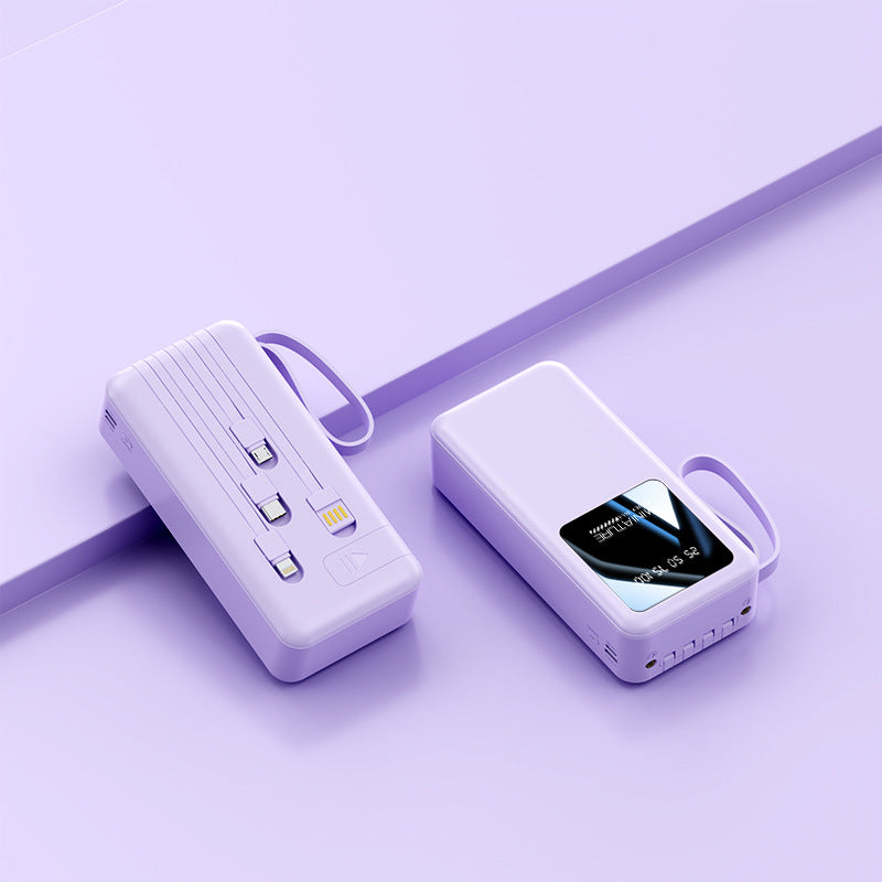 Batería externa portátil con indicador inteligente de energía y múltiples conexiones USB