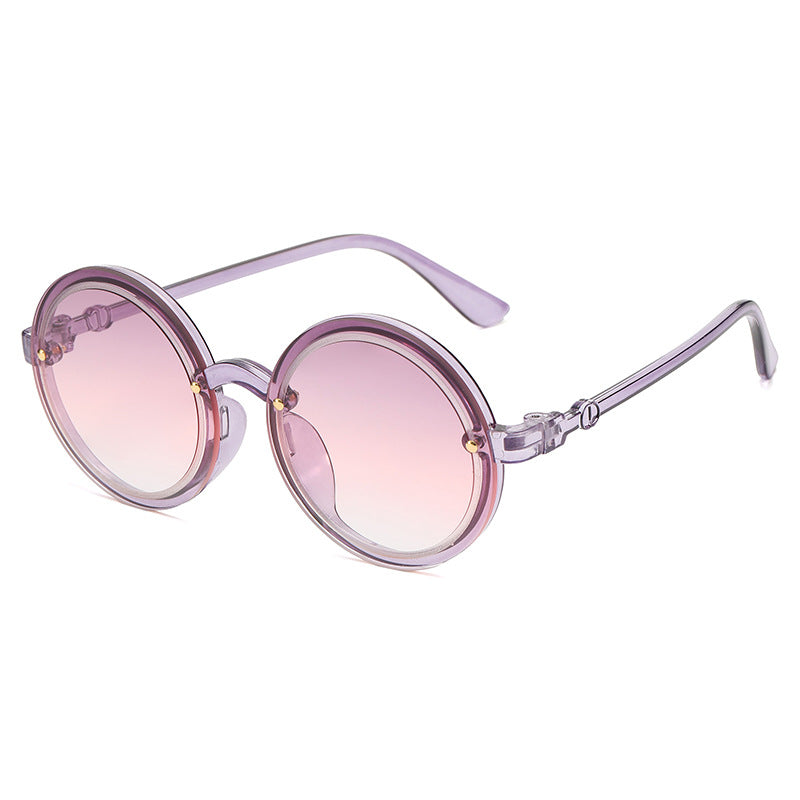 Sonnenbrille Runde Damen con transparente Rahmen