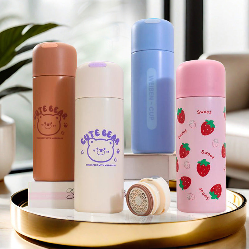 Botella de agua isotérmica para mujer con diseño frutal