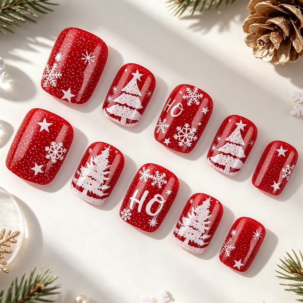 Diseño de uñas con temática festiva navideña 1787542979