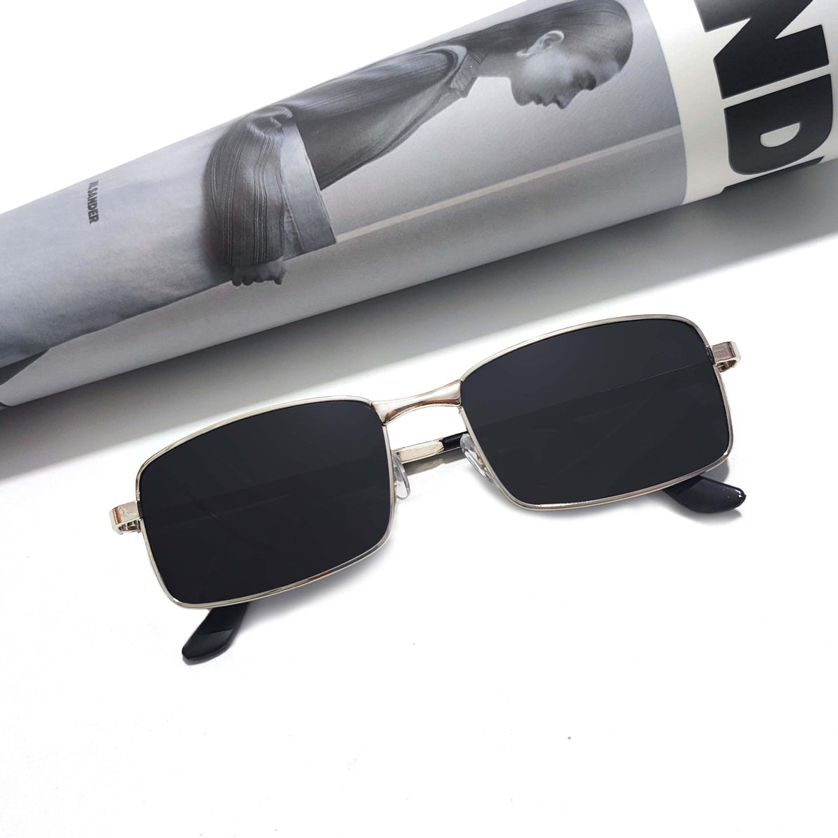 Sr. moteriktig rektangulær solbrille