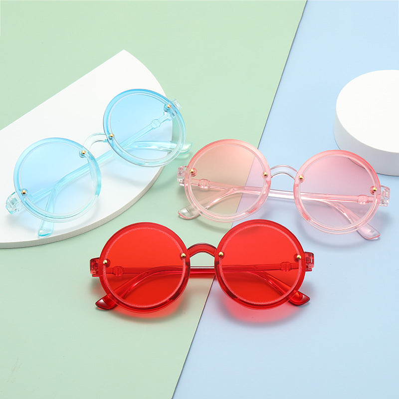 Sonnenbrille Runde Damen con transparente Rahmen