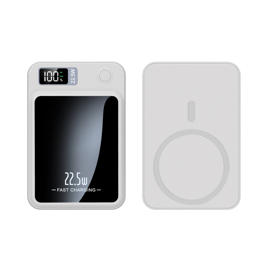 Power Bank portátil de carga rápida con pantalla LED y carga inalámbrica
