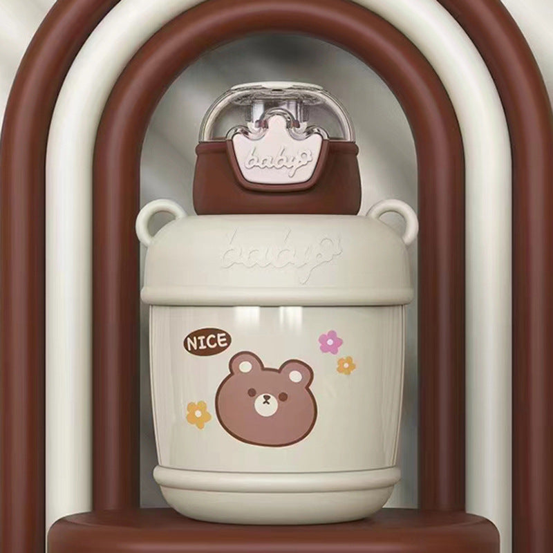 Botella de agua infantil con un alegre motivo de pato