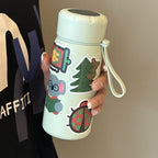 Botella de agua elegante para mujer con divertidos motivos adhesivos