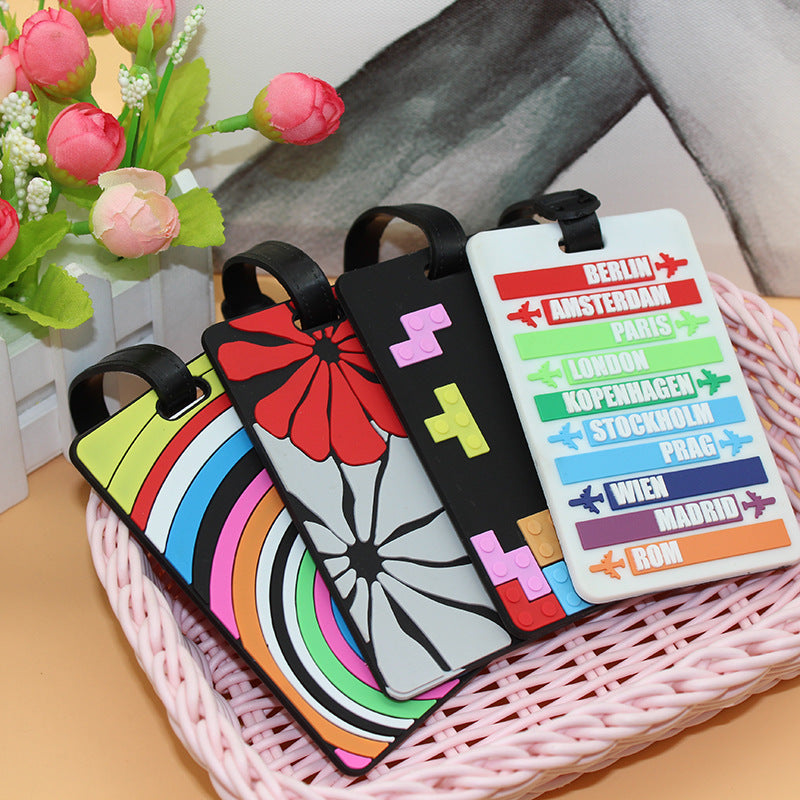 Etiqueta de equipaje unisex con temática de viaje