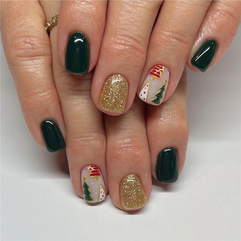 Diseño de uñas festivo para las fiestas