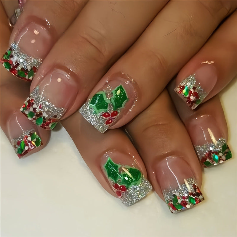 Set de decoración de uñas con temática navideña