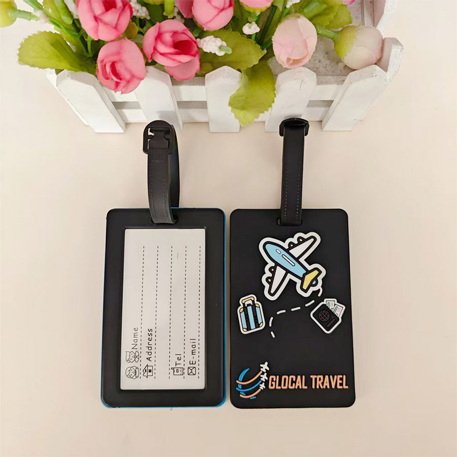 Etiqueta de equipaje de viaje de silicona unisex