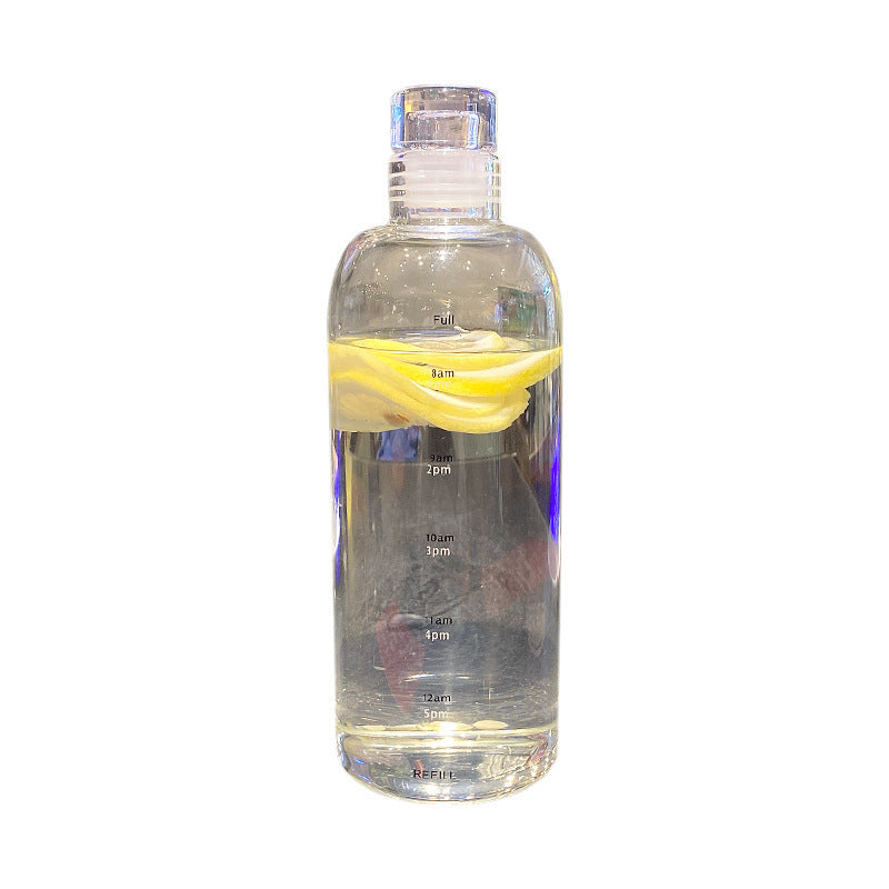 Botella de agua motivacional para mujeres con marcadores de tiempo