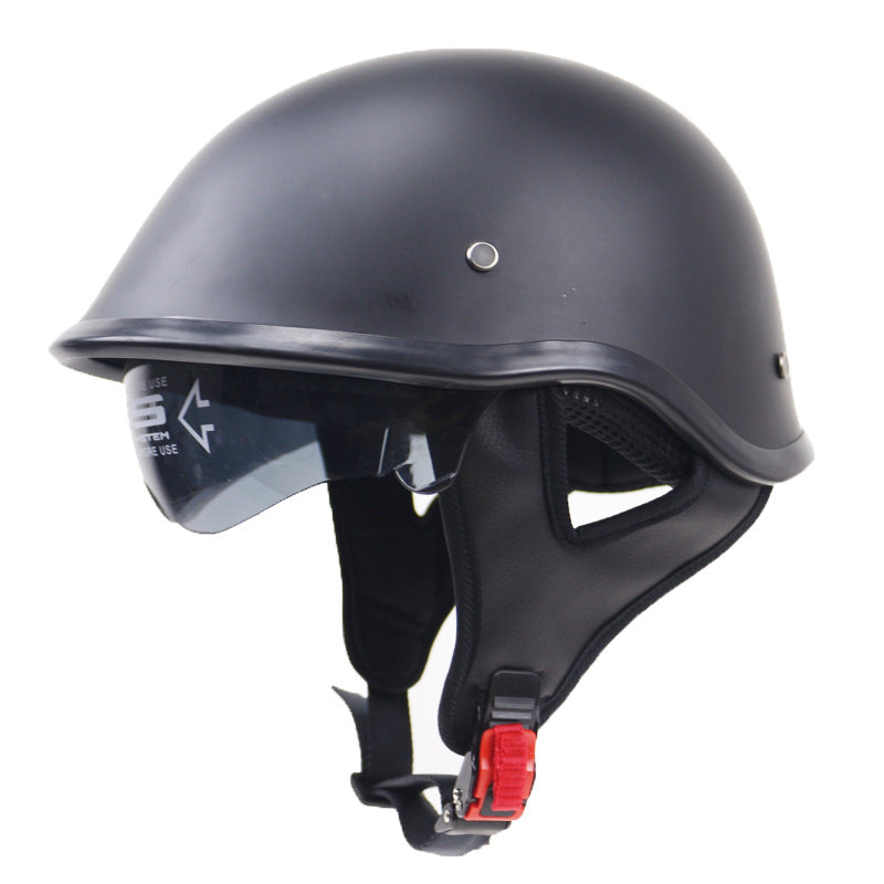 Casco de motocicleta clásico de media carcasa con visera