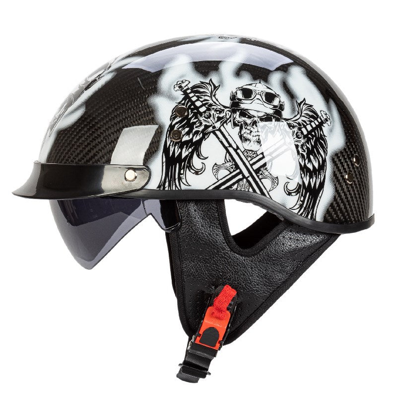 Diseño gráfico de calavera de seguridad para casco de motocicleta