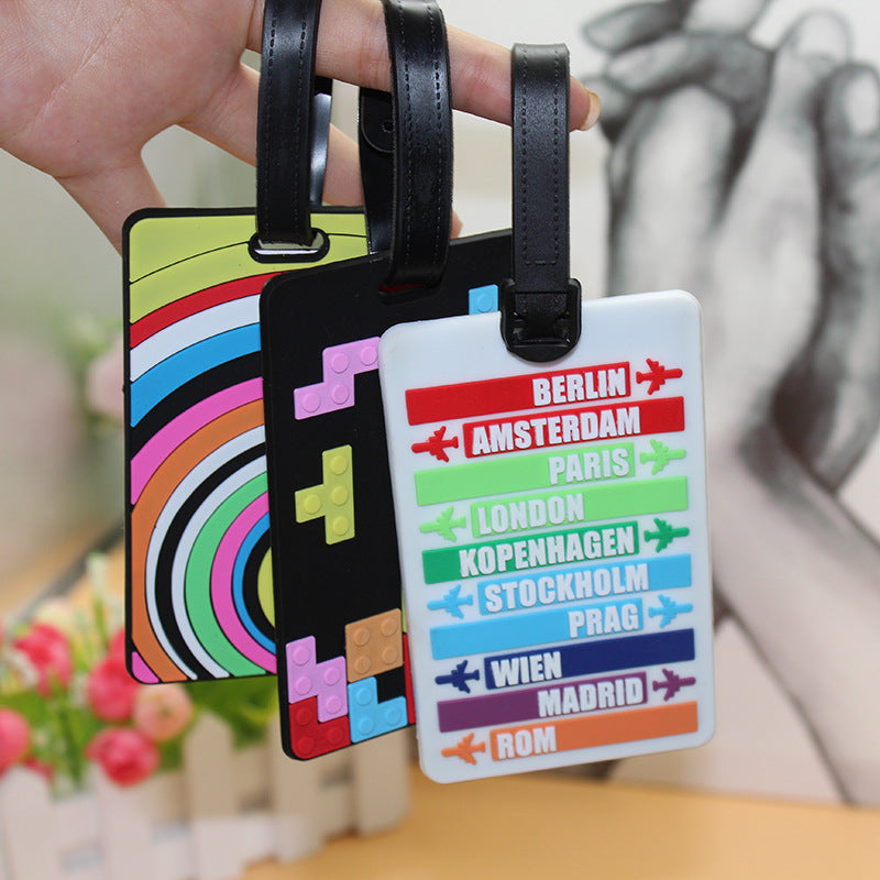 Etiqueta de equipaje unisex con temática de viaje