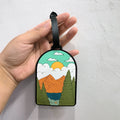Etiqueta para equipaje de viaje con temática de naturaleza