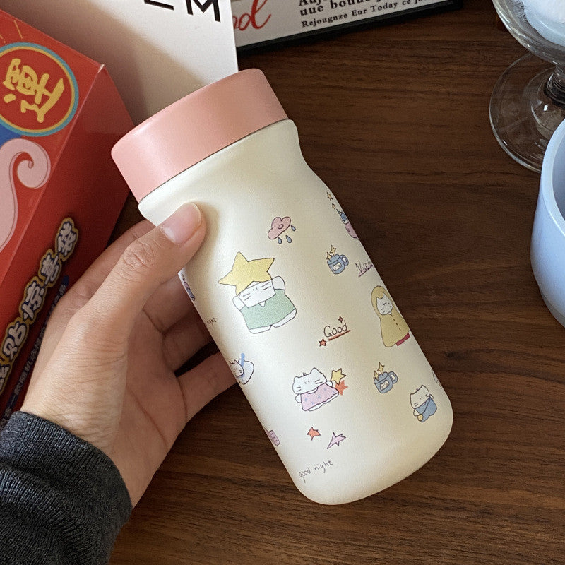 Botella de agua isotérmica para mujer con bonito motivo de perro