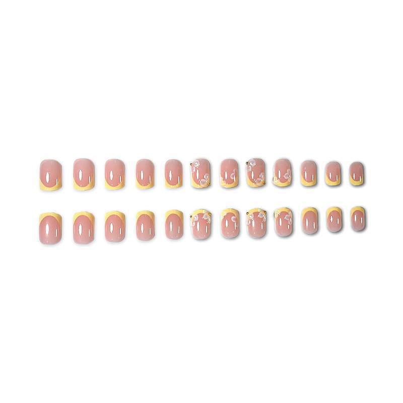 Extensiones de uñas con punta francesa brillante premium
