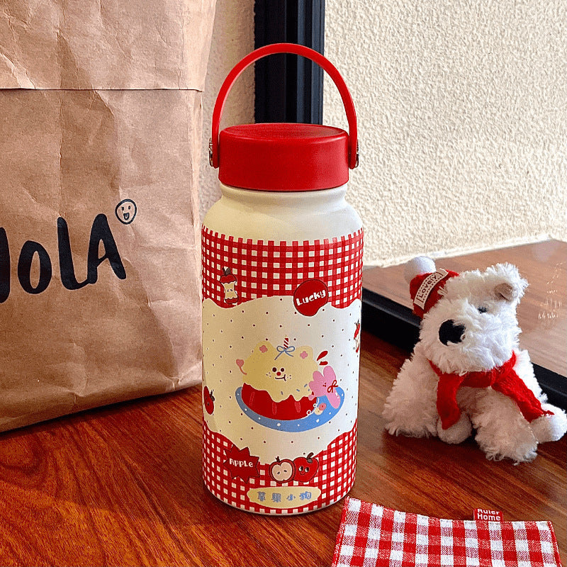 Botella de agua isotérmica para mujer con bonito diseño de animales