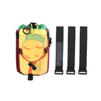 Bonita bolsa isotérmica para botellas de agua infantiles con múltiples correas ajustables de velcro y bolsillo de malla