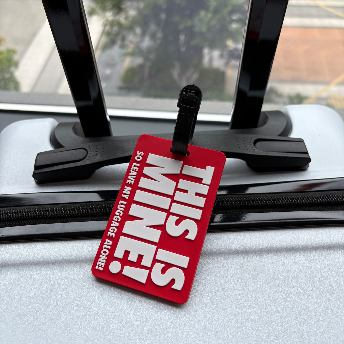 Etiqueta de equipaje divertida para viajes