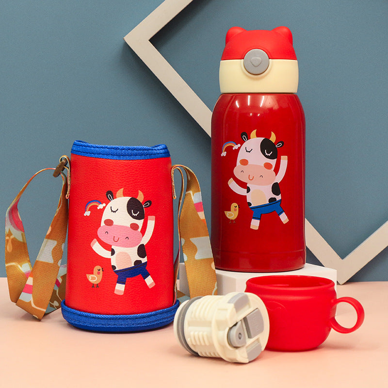 Botella de agua isotérmica para mujer con diseño de animales