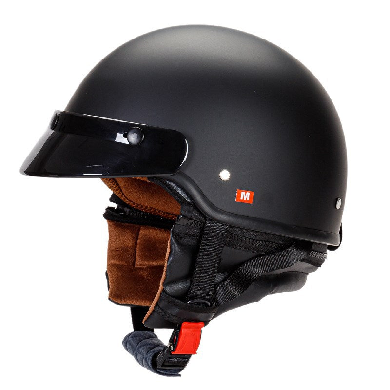 Casco de motocicleta ligero abierto con interior acolchado