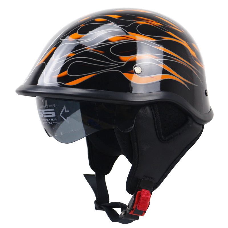 Casco de motocicleta clásico ligero con visera ajustable