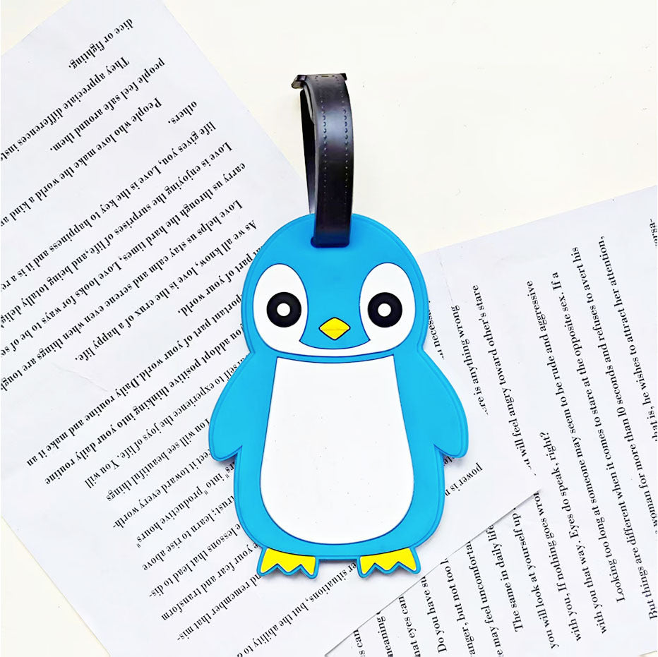 Etiqueta de equipaje de viaje unisex con diseño de pingüino adorable