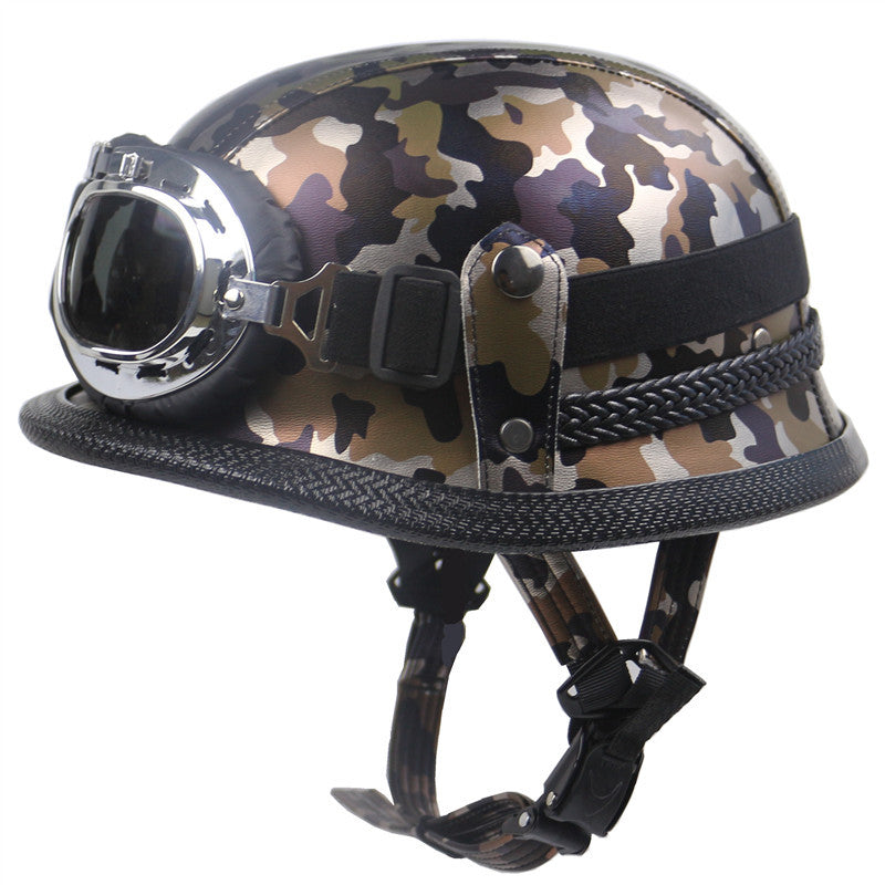 Casco de motocicleta de estilo vintage con gafas