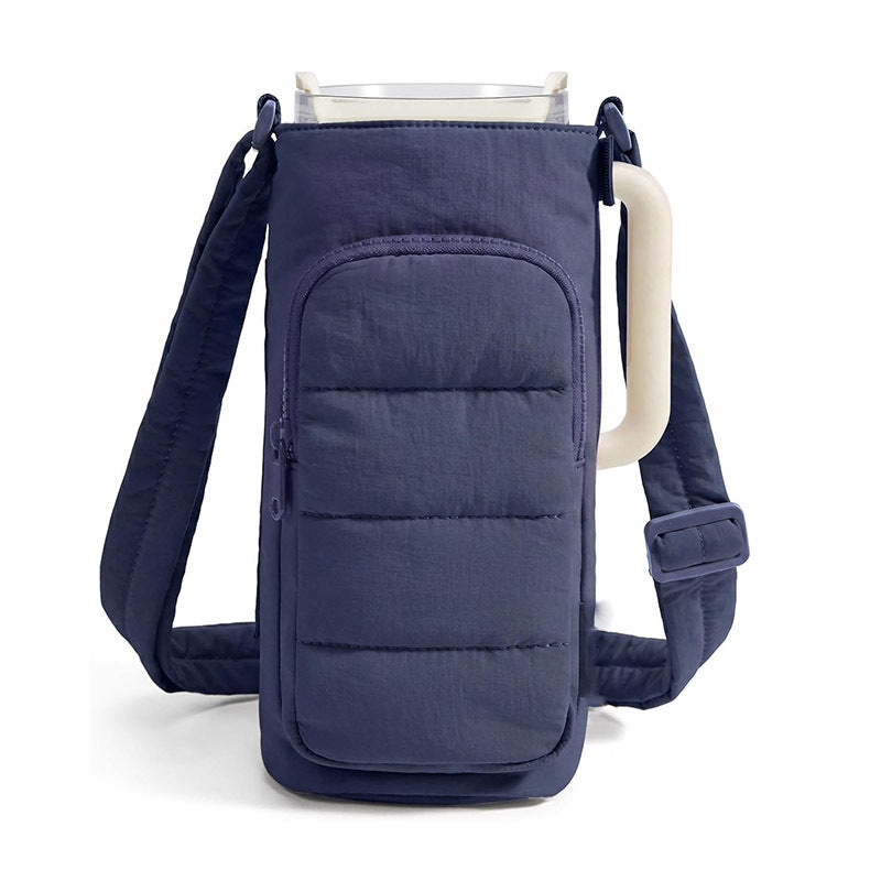 Funda aislante para botella de agua con bolsillo