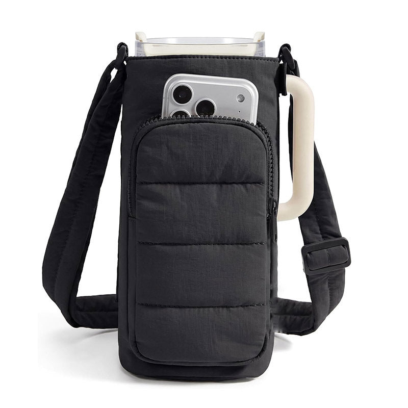 Funda aislante para botella de agua con bolsillo