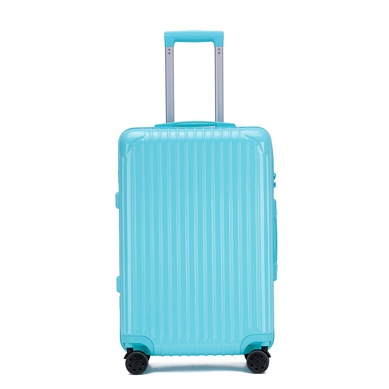 Maleta de viaje rígida con varios tamaños y colores.