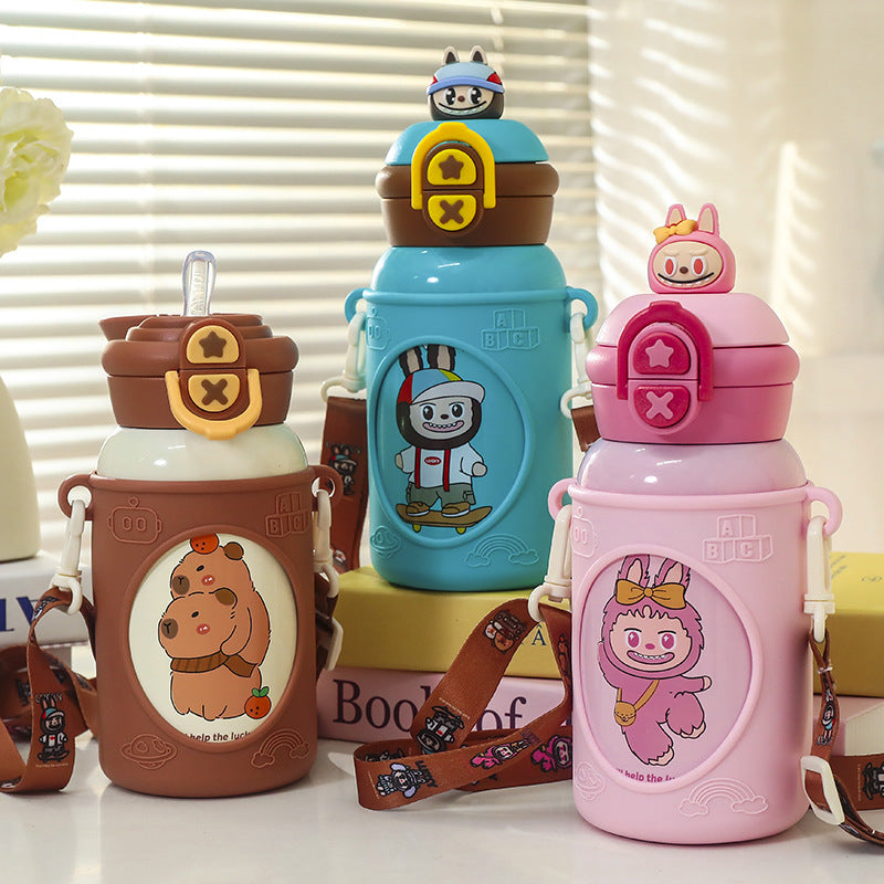 Botella de agua creativa con divertido diseño de animales