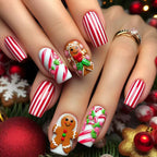 Arte de uñas festivo de pan de jengibre