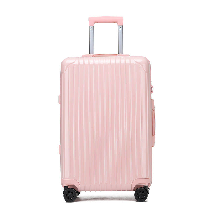 Maleta de viaje rígida con varios tamaños y colores.